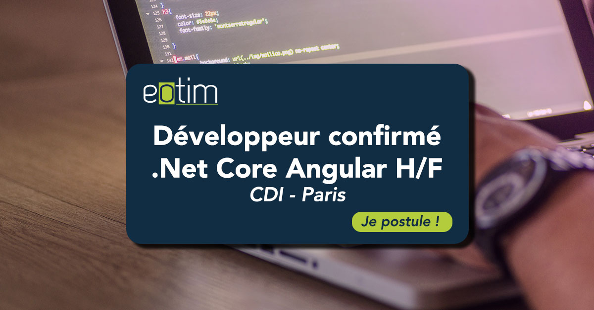 Développeur confirmé .Net Core Angular H/F