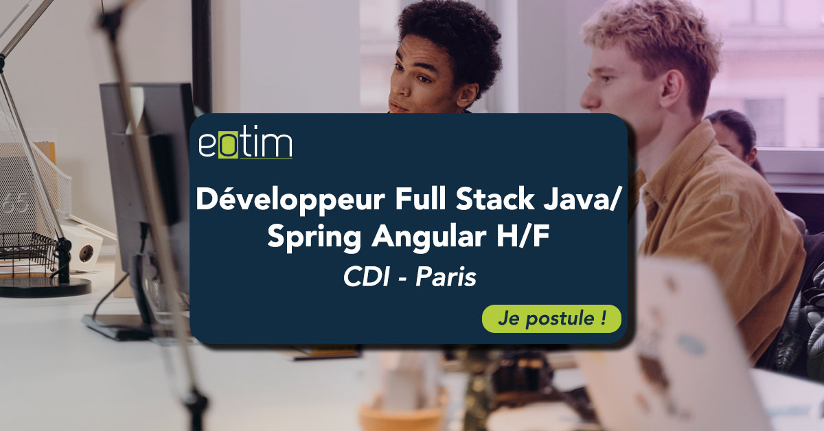 Développeur Full Stack Java/Spring Angular H/F